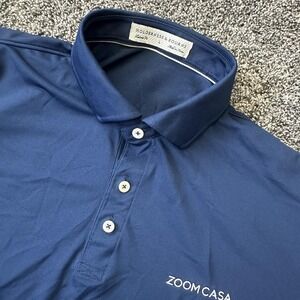 Holderness &‎ Bourne Polo Shirt Mens Large Navy The Macdonald Performance Golf
